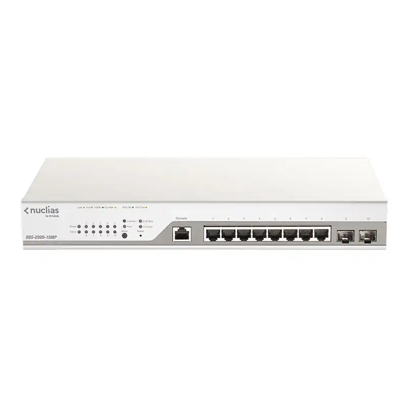 D-Link Nuclias Cloud-Managed DBS-2000-10MP - Commutateur - intelligent - 8 x 10 - 100 - 1000 (PoE+)... (DBS-2000-10MP/E)_1